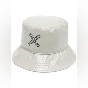 KENZO Logo Cross Bucket Hat Light Grey